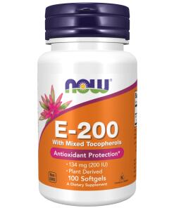 Vitamin E-200 - Naturligt (blandede tocopheroler) - 100 softgels