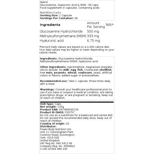 hyaluronsyre og MSM - 90 kapsler