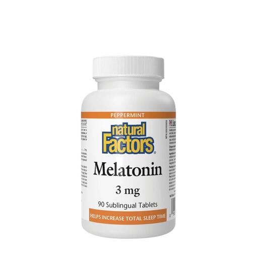 Natural Factors – Melatonin 3 mg Pebermynte (90 tabletter)