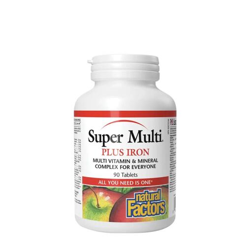 Natural Factors – Super Multi Plus Iron 90 Tabletter
