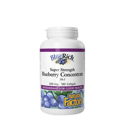 Natural Factors – Super Strength Blåbærkoncentrat 500 mg (180 Softgels)