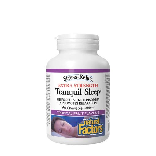 Natural Factors – Tranquil Sleep Ekstra Styrke 60 tyggetabletter