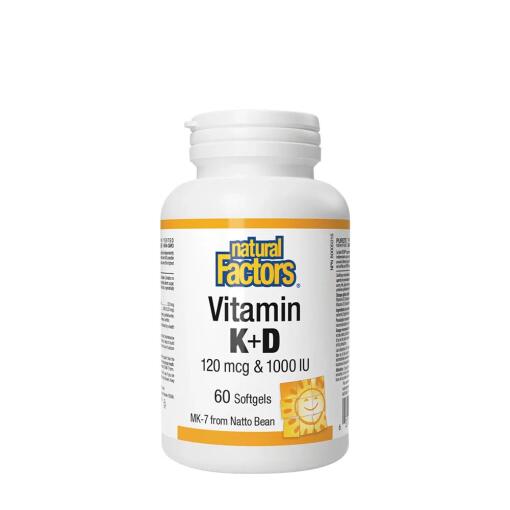 Natural Factors – Vitamin K+D 120 mcg & 1000 IU