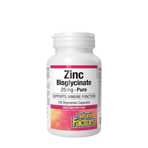 Natural Factors – Zinc Bisglycinate 25 mg (120 kapsler)