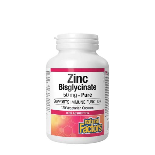 Natural Factors – Zinc Bisglycinate 50 mg (120 kapsler)