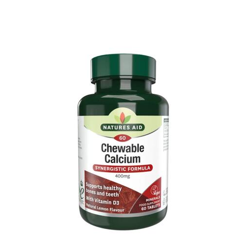 Natures Aid - Tyggevenlig Calcium 400 mg + Vitamin D
