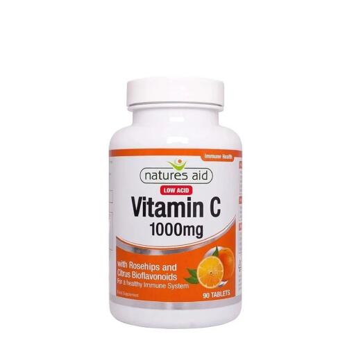 Natures Aid - Vitamin C 1000 mg Lavsyre 90 Tabletter