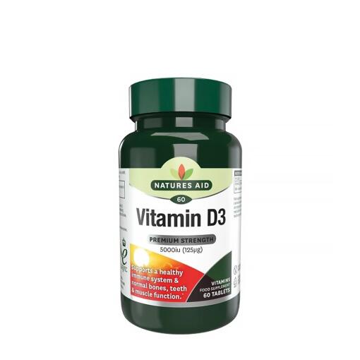 Natures Aid - Vitamin D3 Høj Styrke 5000IU