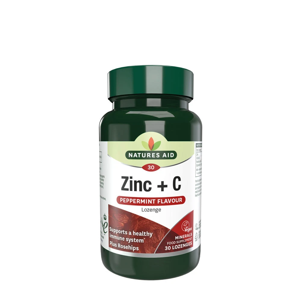 Natures Aid - Zink + C Pastiller Pebermyntesmag 30 stk