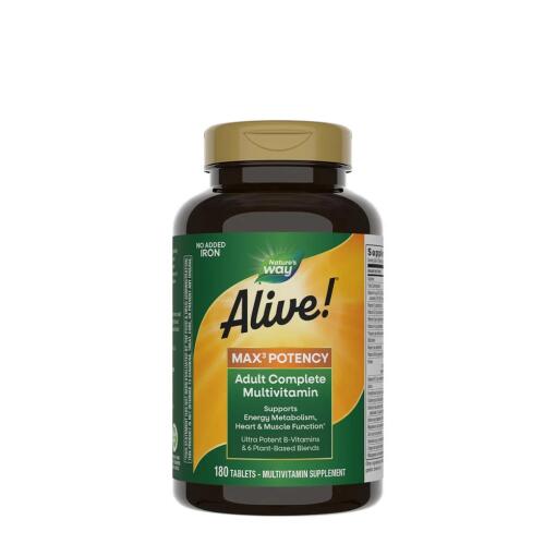 Nature's Way – Alive! Max3 Daglig Multivitamin Uden Jern 180 Tabletter