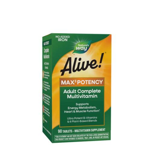 Nature's Way – Alive! Max3 Daglig Multivitamin Uden Jern 90 Tabletter