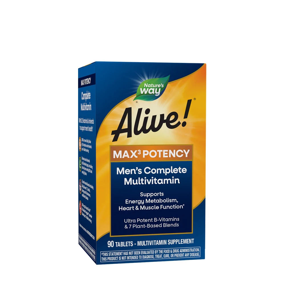 Nature's Way – Alive! Men’s Max3 Daglig Multivitamin 90 Tabletter