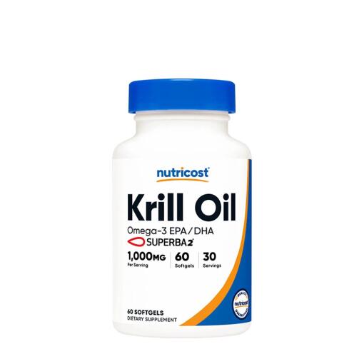 Nutricost – Krilloliekompleks 1000 mg (60 bløde kapsler)