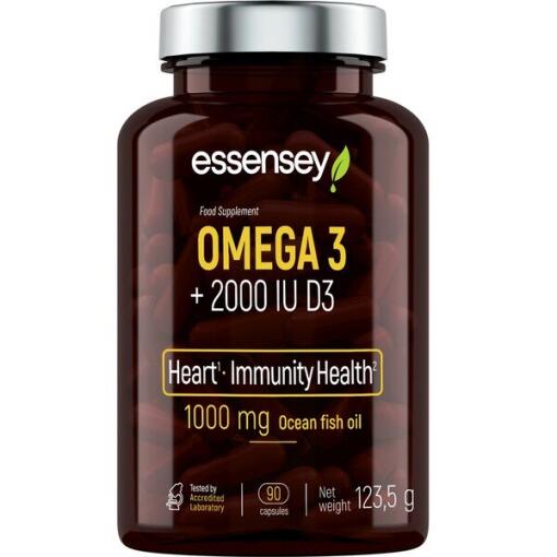 Omega 3 + 2000 IE D3 - 90 kapsler