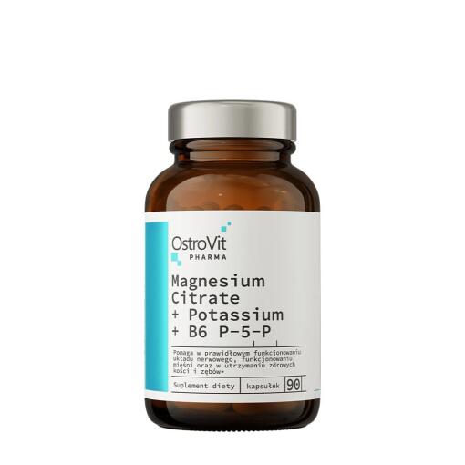OstroVit - Pharma Magnesium Citrat + Kalium + B6 P-5-P 90 Kapsler