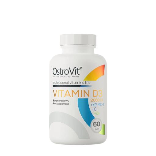 OstroVit - Vitamin D3 2000 IU + K2 MK-7 + C + Zink