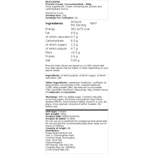 kakao och hasselnöt - 400g