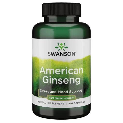 SWANSON Amerikansk Ginseng 550 mg 100 kapsler
