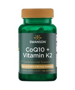 SWANSON CoQ10 100 mg + Vitamin K2 180 mcg