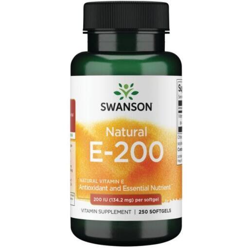 SWANSON E-vitamin Naturlig 200 IE 250 kapsler