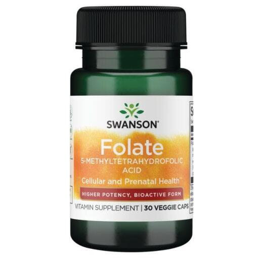 SWANSON Folian Quatrefolic 800 mcg 30 kapsler