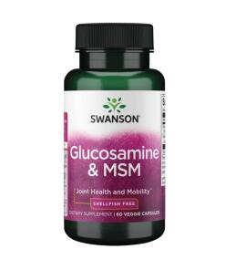 SWANSON Glukosamin + MSM 60 kapsler