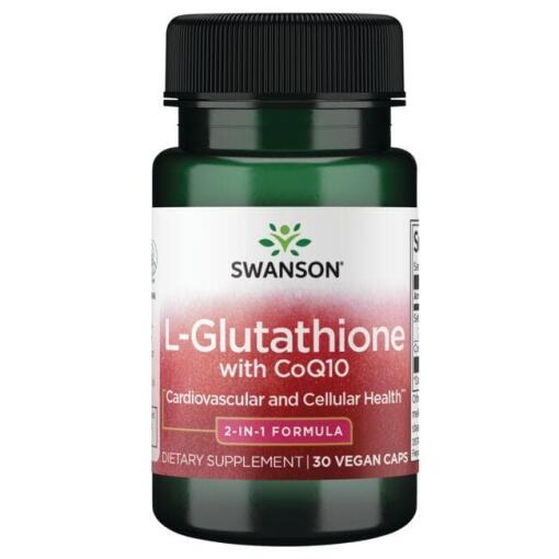 SWANSON L-glutathion + coenzym Q10 30 kapsler