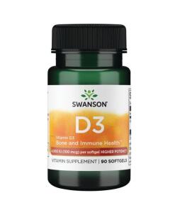 SWANSON Vitamin D-3 4000 IE 90 kapsler