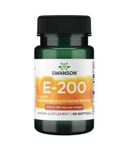 SWANSON Vitamin E 200 IE 60 kapsler