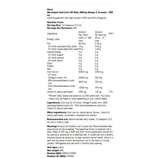 500mg Omega 3 (Citron) - 500 ml