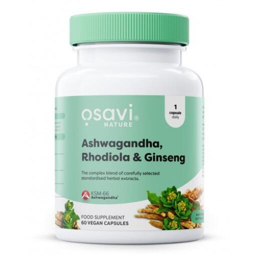 Ashwagandha + Rhodiola & Ginseng - 120 veganske kapsler