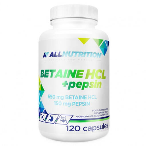 Betaine HCl + Pepsin - 120 kapsler (EAN 5902837748474)