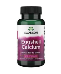 Æggeskal Calcium med D-3-vitamin - 60 kapsler
