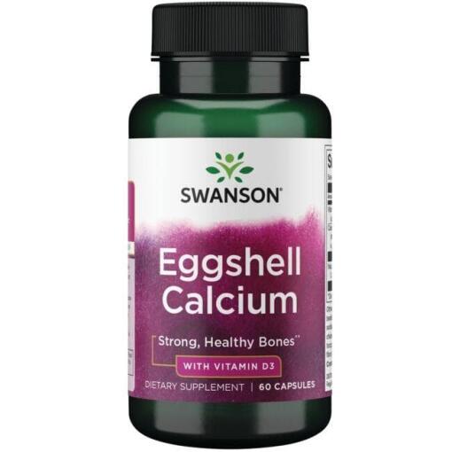 Æggeskal Calcium med D-3-vitamin - 60 kapsler
