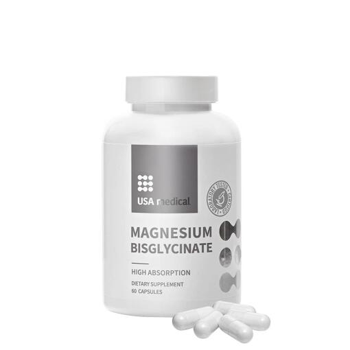 USA Medical - Magnesium Bisglycinate 60 kapsler