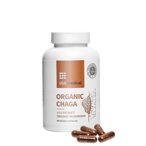 USA Medical - Organic Chaga 60 kapsler