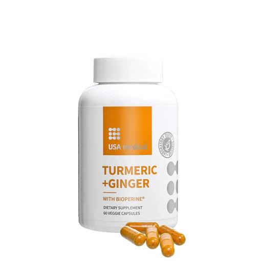 USA Medical - Gurkemeje+Ingefær 60 Kapsler