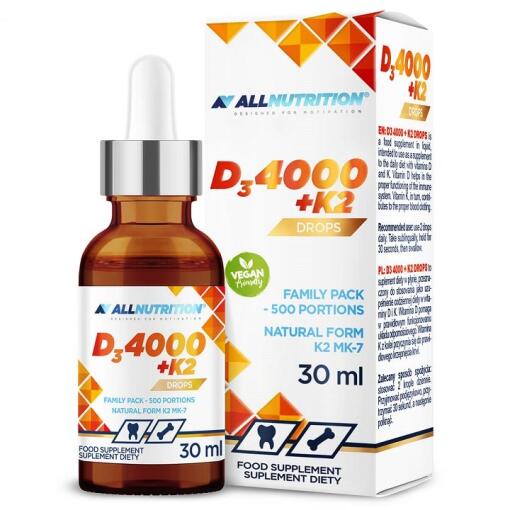 D-vitamin D3 4000 + K2 Dråber - 30 ml