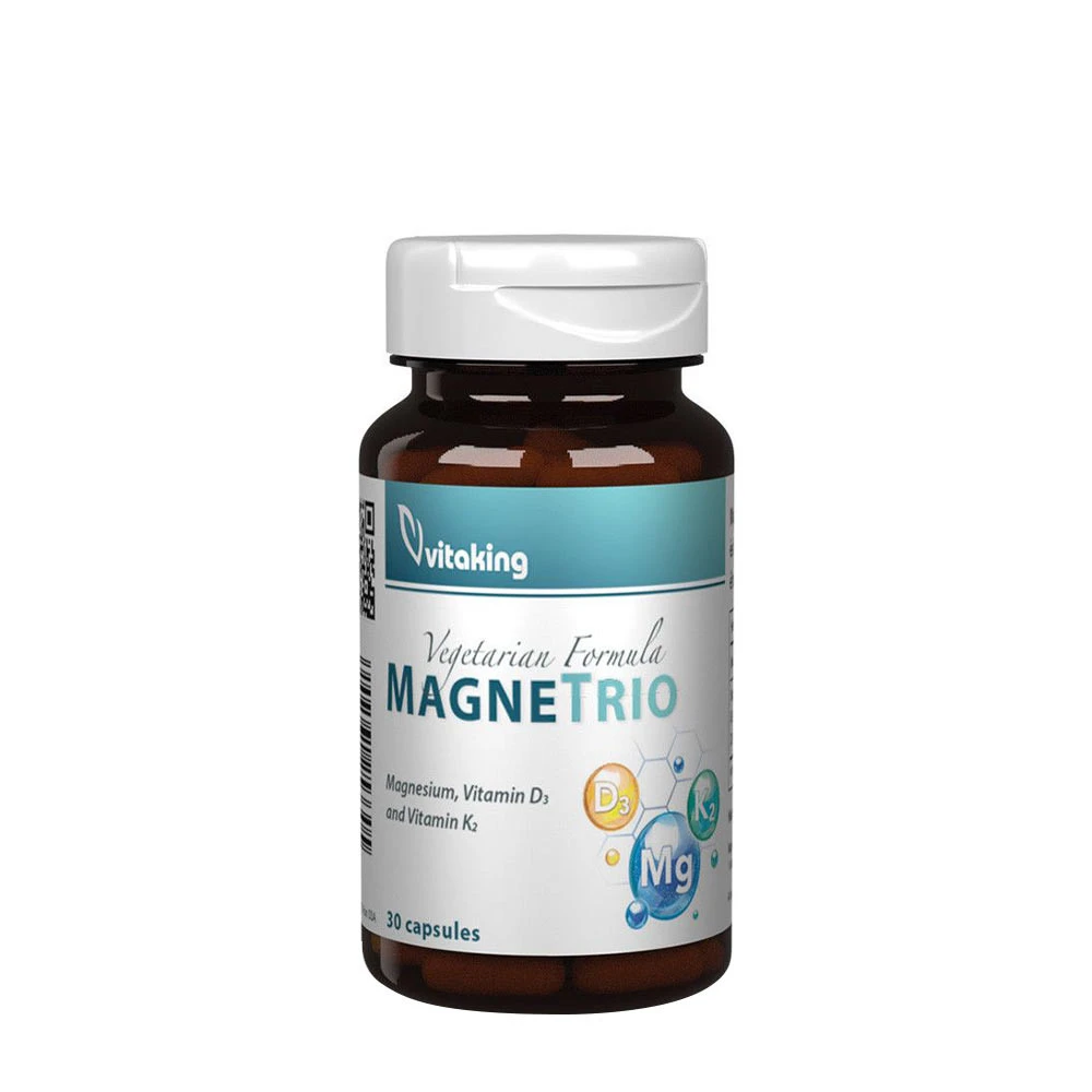 Vitaking - MagneTrio D3+K2+ Magnesium Bisglycinat 30 Kapsler