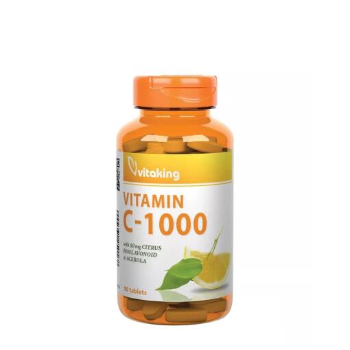 Vitaking - Vitamin C 1000 mg med 50 mg Citrus Bioflavonoider og Acerola (90 Tabletter)