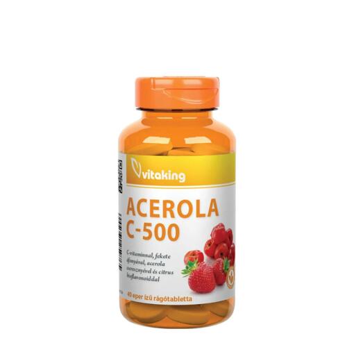 Vitaking - Vitamin C-500 Acerola Hindbær 40 Tyggetabletter