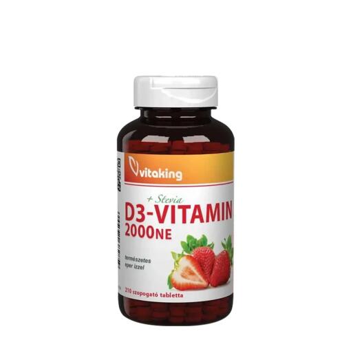 Vitaking - Vitamin D3 2000 IU Jordbærsmag 210 Pastiller