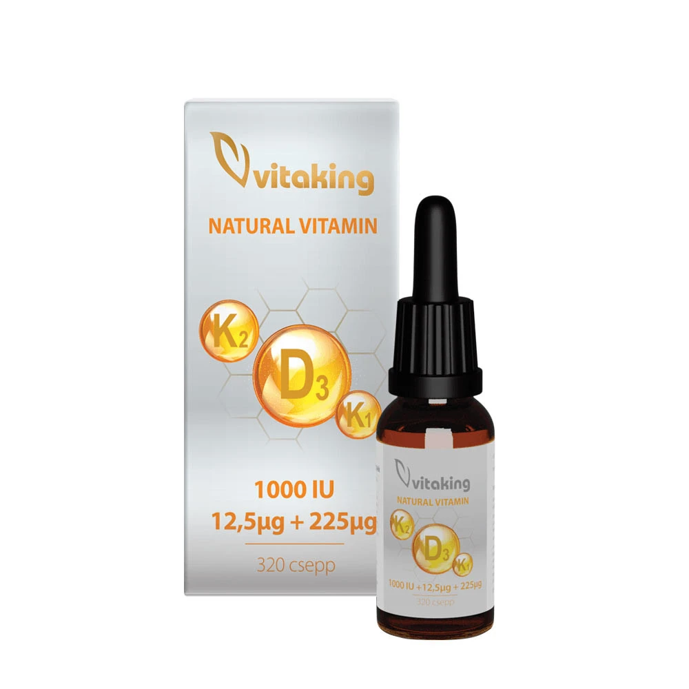 Vitaking - Vitamin D3+K2+K1 Dråber 10 ml