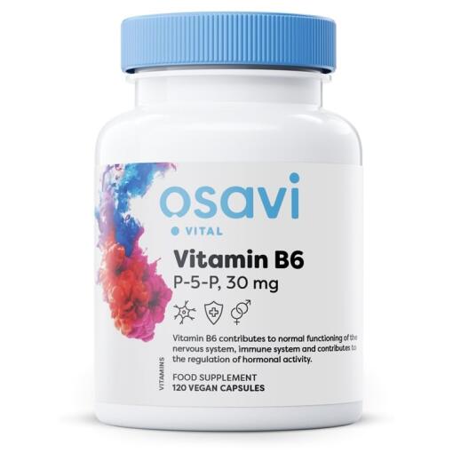 Vitamin B6 - P-5-P - 30 mg - 120 veganske kapsler