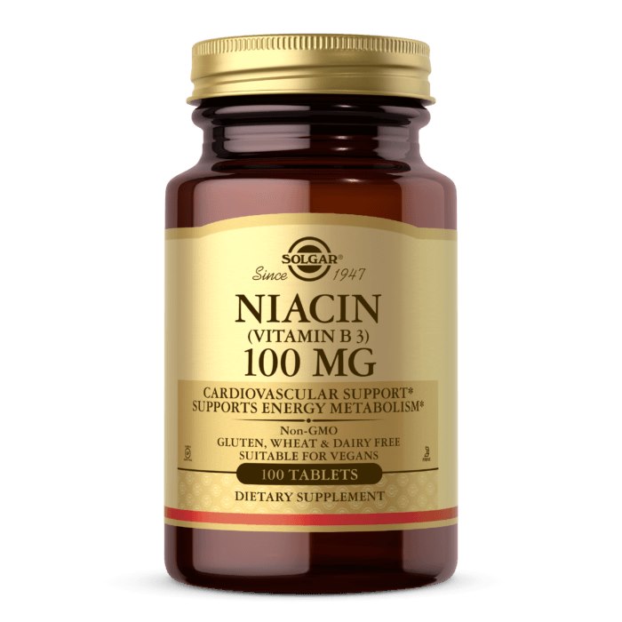 Solgar - Niacyna (Witamina B3), 100 mg (100 tabletek)