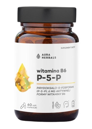 Aura Herbals - Witamina B6 P-5-P 6 mg (60 kapsułek)
