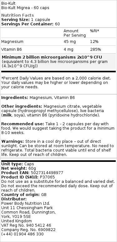 Bio-Kult Migrea - 60 kapsułek - obrazek 2