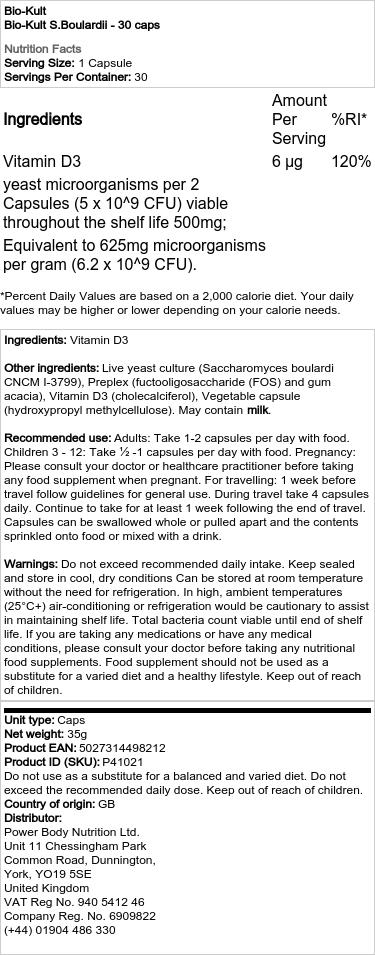 Bio-Kult S. Boulardii - 30 kapsułek - obrazek 2