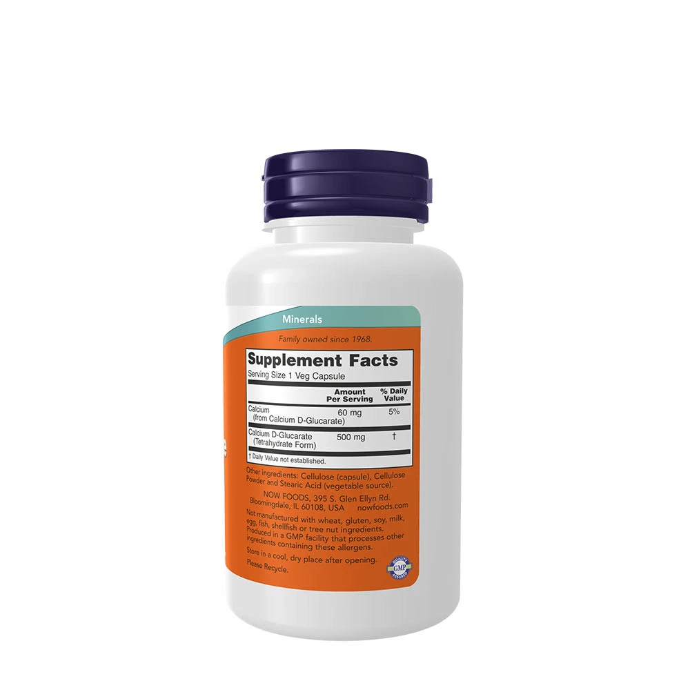 Węglan wapnia D-glukarowy, 500 mg - 90 kapsułek wegańskich - obrazek 2