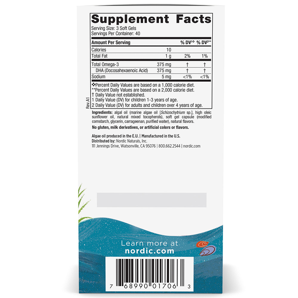 DHA dla dzieci, wegetariańskie, 375 mg, smak jagodowo-cytrynowy - 120 tabletek do żucia - obrazek 3